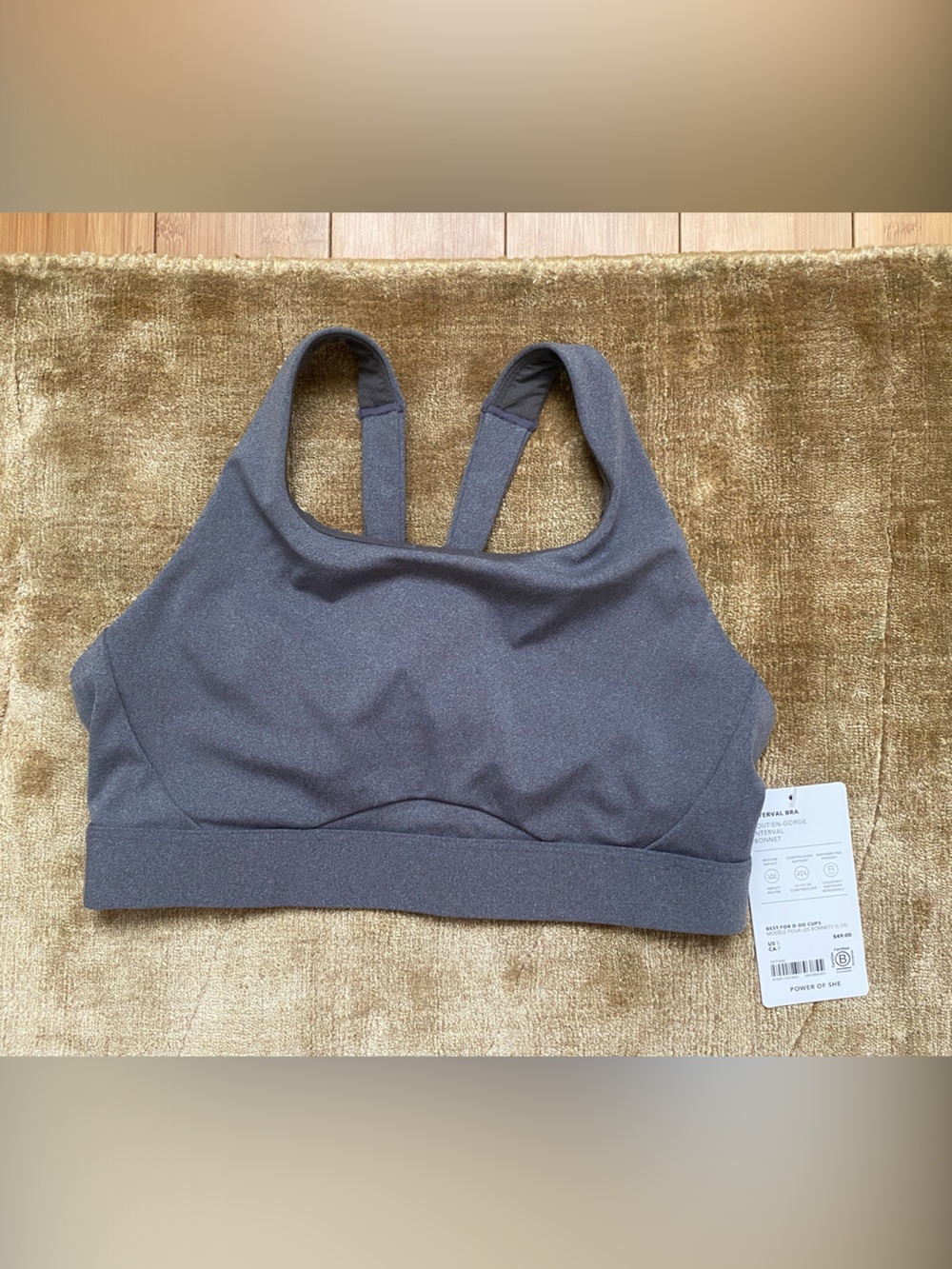 Athleta Gray interval sports Bra
